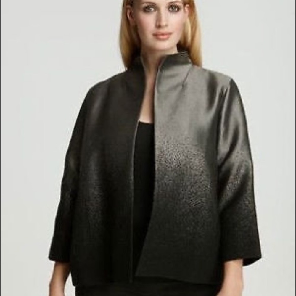 Eileen Fisher Shimmering Phantom Funnel Neck Jacket
